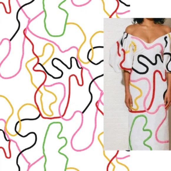 Mara Hoffman Cadiz Namari Embroidered Linen Midi Dress Size 4 - Picture 15 of 16